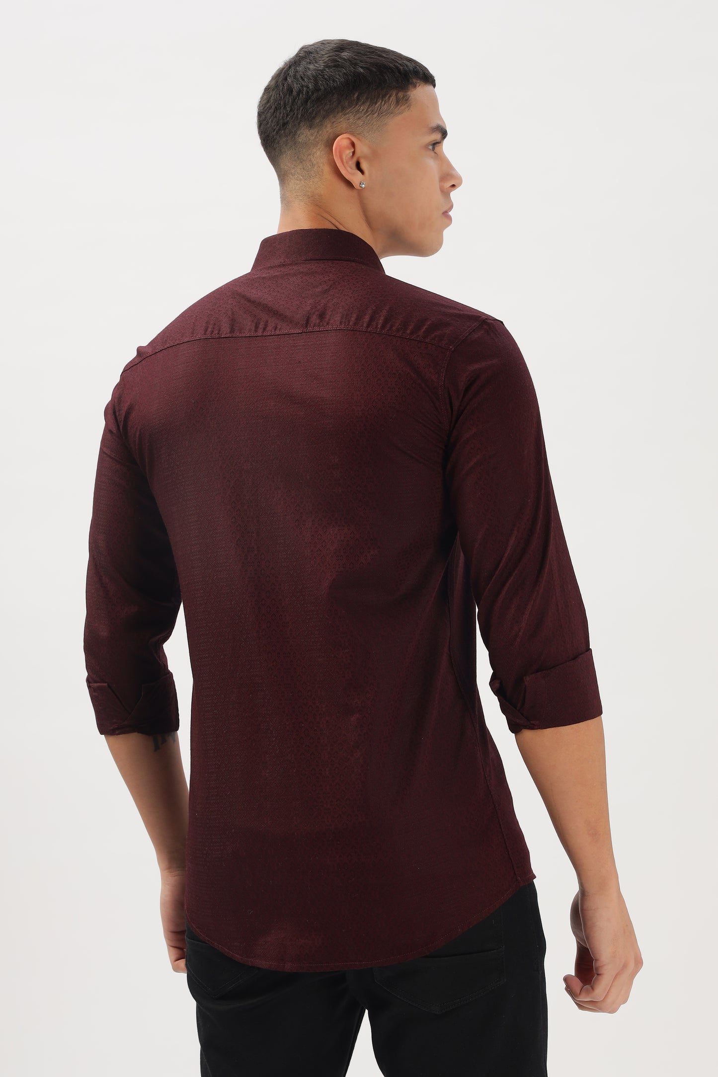 Wine Textured Shirt by ELLARISH