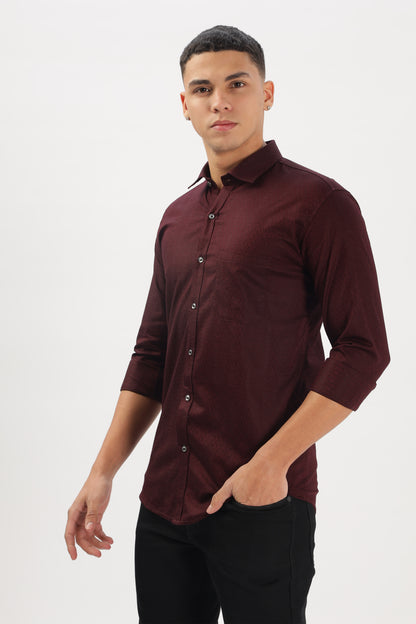 Wine Textured Shirt by ELLARISH