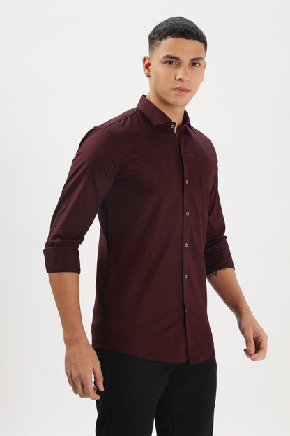 Wine Textured Shirt by ELLARISH