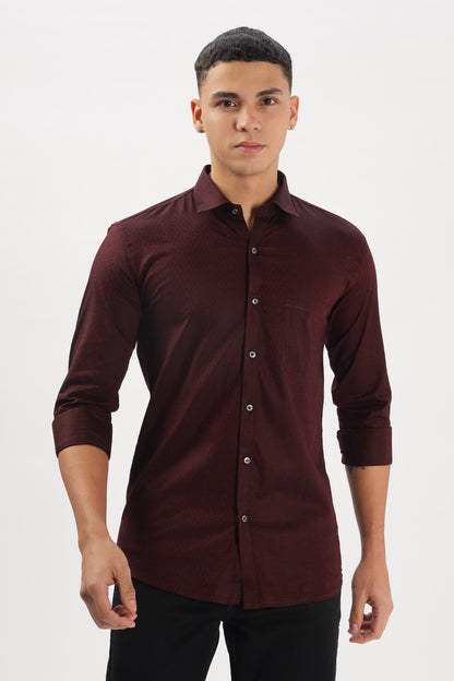 Wine Textured Shirt by ELLARISH