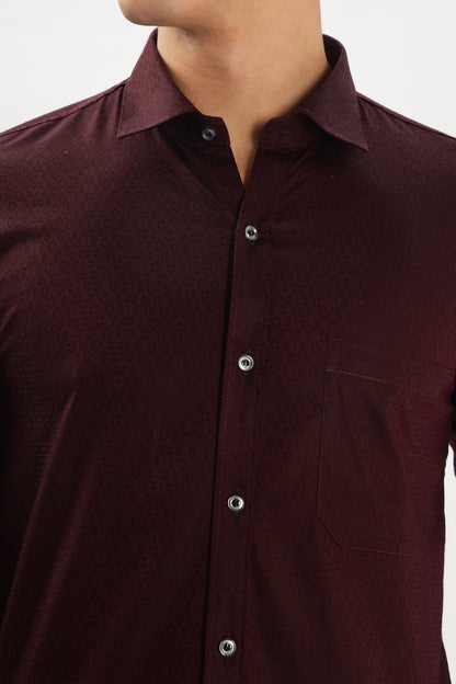 Wine Textured Shirt by ELLARISH