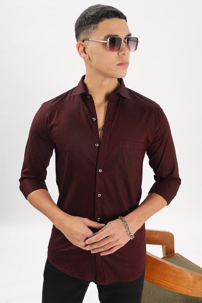 Wine Textured Shirt by ELLARISH