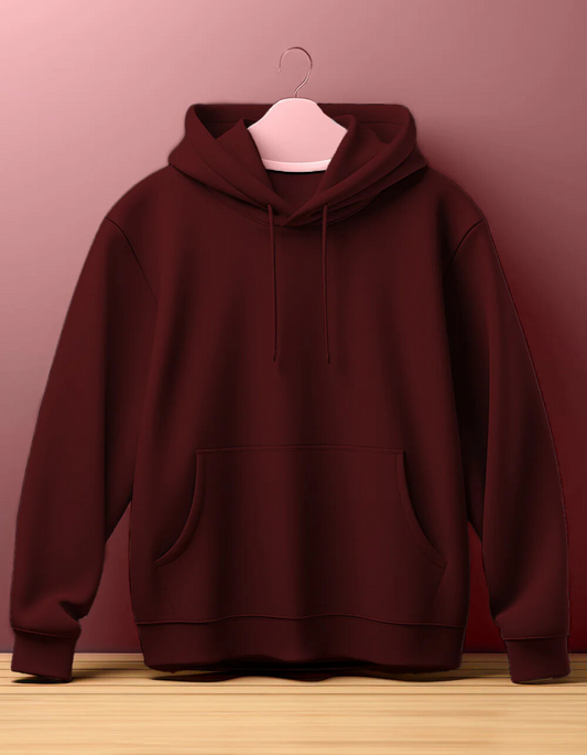 Maroon Hooded SweatShirt By ELLARISH