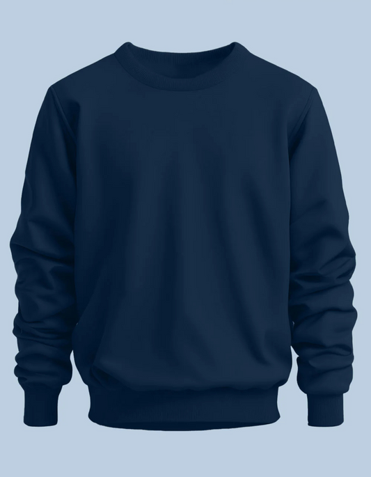 Navy Blue Classic Sweatshirt By ELLARISH