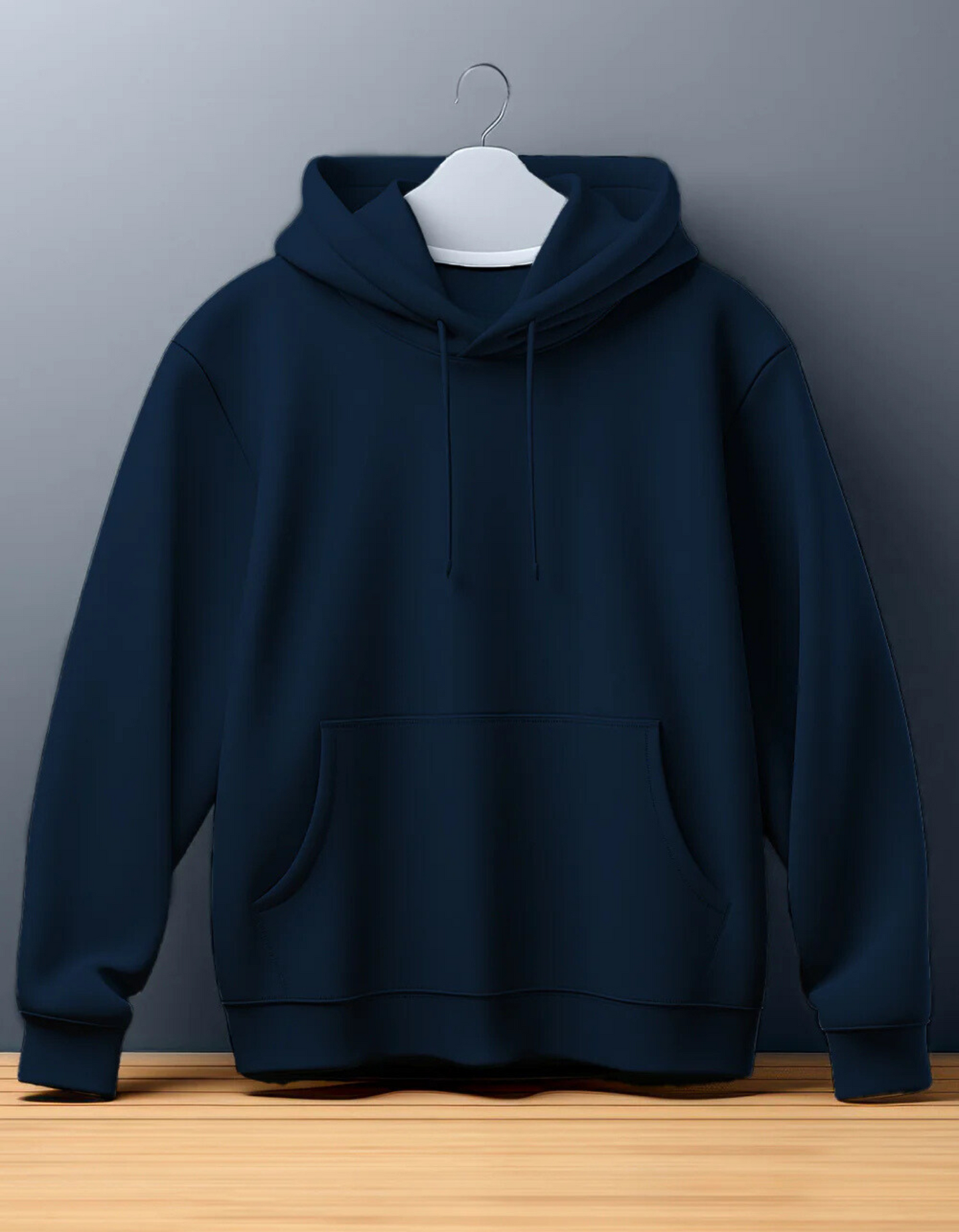 Navy Blue Hooded SweatShirt By ELLARISH