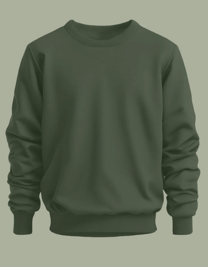 Olive Green Classic Sweatshirt By ELLARISH