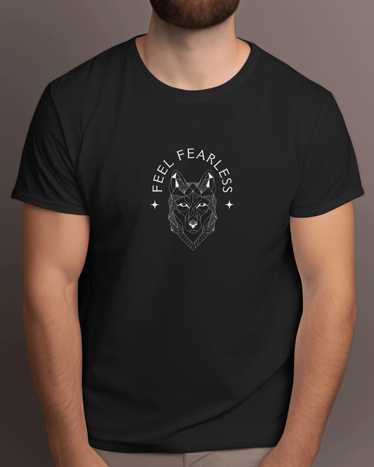 Graphical Wolf Black Printed T-Shirt By ELLARISH